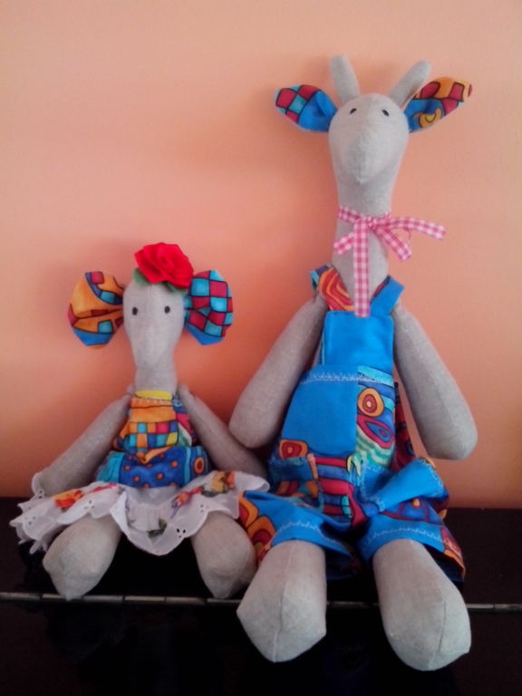 Слонёнок и Жираф (куклы тильда)